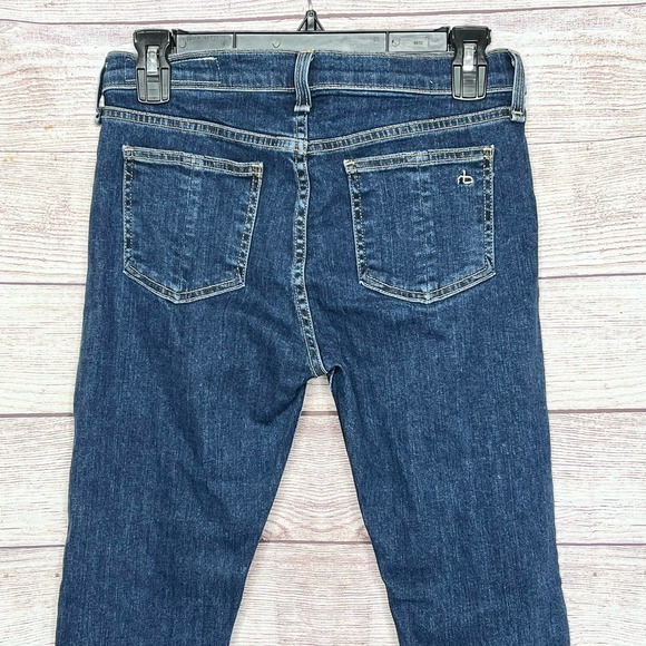 Rag & Bone Stevie Ankle Tie Bow Hem Denim Dark Wash Jeans Size 27 - Picture 5 of 8